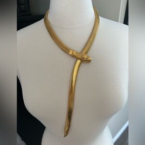 GRES signed Vintage Snake Slide Necklace